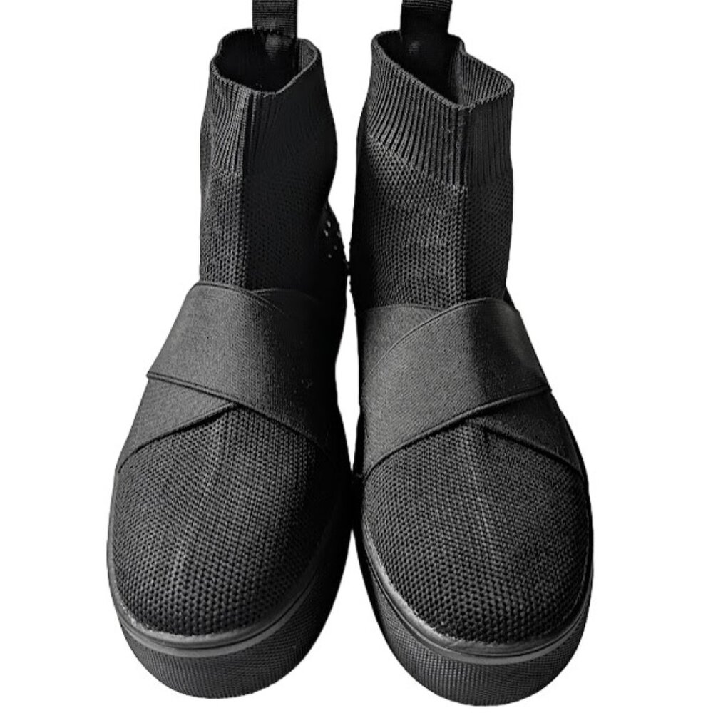 Ecko Red Rhino Beyley Black Slip On Logo Black Knit Sneaker Bootie Size 7.5 NWOB